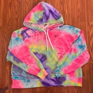 Cropped Tie Dye Nike Hoodie